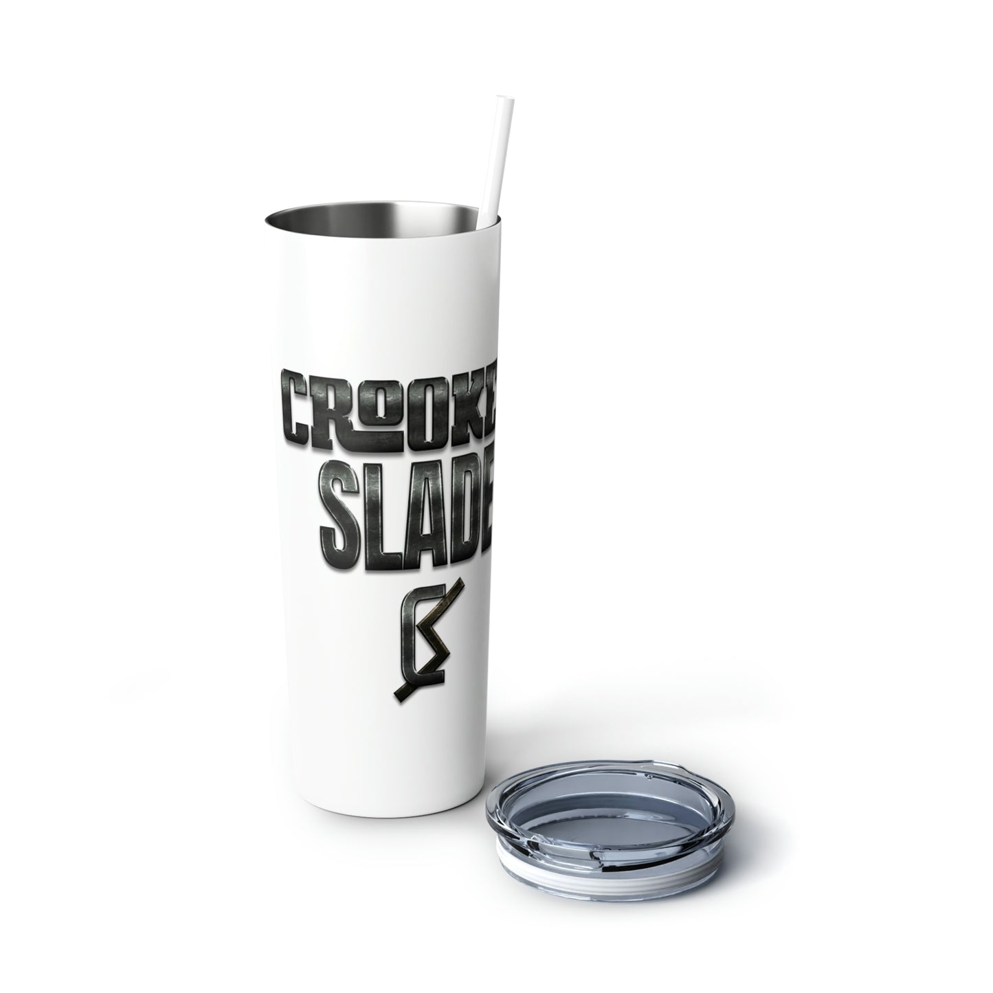 Crooked Slade Skinny Steel Tumbler with Straw, 20oz